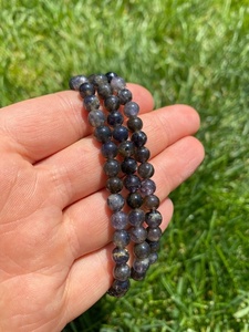 Pulsera de Iolita Natural Elástica Ajustable en Oferta, Pulseras de Piedras con Cuentas para Mujeres y Hombres, Estilo Feng Shui, Cristales - Product Image 3