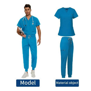 Uniformes Médicos de Mezclilla Más Vendidos, Uniformes de Enfermería, Conjuntos de Uniformes para Clínica, Blusas de Manga Corta y Pantalones Unisex de Alta Calidad - Product Image 6