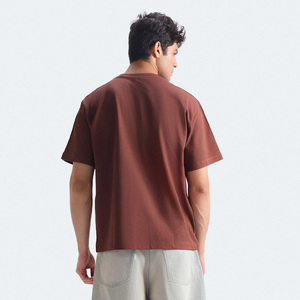 Camisetas transpirables 100% algodón de bambú, de hombros caídos, lisas, para hombre, de verano, informales, con cuello redondo y manga corta, en venta. - Product Image 4