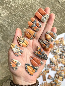 Par de cabujones de jaspe Maligano, lote al por mayor de formas y tamaños variados, el mejor jaspe Maligano natural para joyería y manualidades. - Product Image 3