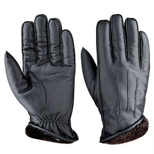 Gants et mitaines en cuir thermique de couleur personnalisée pour adultes, accessoires chauds d'hiver, doublure en laine, fabriqués au Pakistan, qualité supérieure - Product Image 4