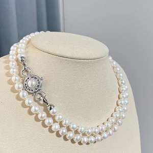Collier de luxe en perles d'eau douce avec perle laser, lumière intense, connexion naturelle, chaîne de clavicule, collier de perles - Product Image 2