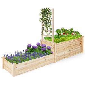 Bac à fleurs surélevé avec treillis, jardinière en métal avec trous de drainage pour murs extérieurs, pot carré pour plantes grimpantes - Product Image 4