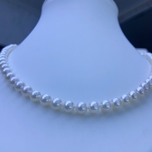 Collier de perles d'eau douce naturelles de Zhuji de 7-8 mm, sans noyau, rond, forte brillance, presque sans défaut, S925, chaîne complète, délicat et élégant - Product Image 3