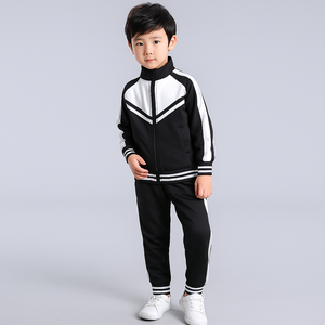 Ensemble de survêtement zippé pour enfants, sweat à capuche en polaire streetwear pour garçons, ensemble de jogging décontracté, tenue de sport pour enfants, survêtement zippé pour garçons, streetwear - Product Image 2