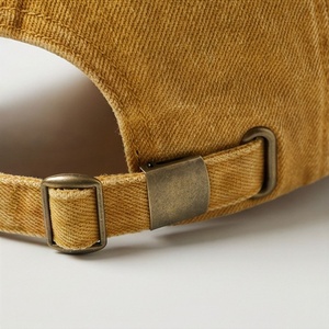 หมวกเบสบอลผ้าลูกฟูกสีเหลืองมัสตาร์ด สไตล์วินเทจเรียบง่าย สวมใส่สบาย ให้ความรู้สึกเย็นสบาย ป้องกันแสงแดด เหมาะสำหรับวิ่ง - Product Image 6