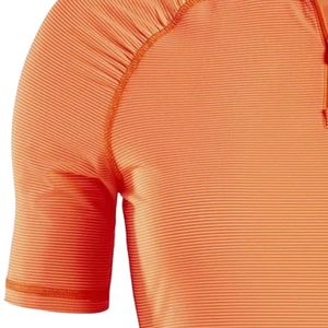 <b>Orange</b> Women's Quarter Zip Short Sleeve Golf Pullover Shirt Lightweight Performance Sports Top Activewear Outdoor Golf Clothing - Product Image 5