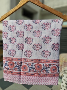 Pink floral booti hand block print cotton <b>sarong</b> pareo Indian Block Print <b>Sarong</b> <b>Sarong</b> Beach <b>Wrap</b> Cotton <b>Sarong</b> Pareo - Product Image 3