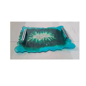 Bandeja Decorativa Moderna de Lujo Ecológica con Tema de Amor, Plato de Resina Pintado a Mano con Asa para Servir Joyas en Bodas y Fiestas, Personalizable - Product Image 6