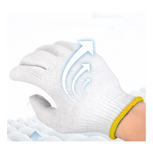 Cotton Safety <b>Gloves</b> <b>Knit</b> Wrist Anti-Slip General Purpose Work <b>Gloves</b> Durable Smooth Texture Latex Free Powder Free - Product Image 3