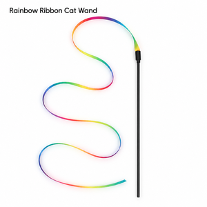 Rainbow Feather <b>Cat</b> Teaser Wand <b>Interactive</b> Pet <b>Toy</b> Steel Wire Fetch Stick for Indoor <b>Cats</b> Exercise Play for Kitten Indoor Play - Product Image 6