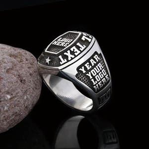 Bague d'École BOJ 022 Personnalisée en Argent avec Diamant Minimaliste Certifiée IGI/ Bague de Diplôme Universitaire Unisexe - Product Image 5