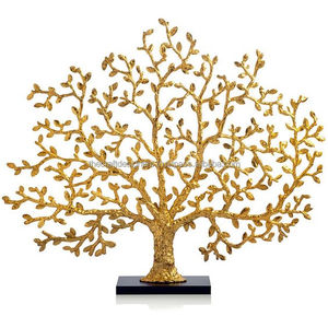Arbre De Vie En Argent Sculpture Abstraite Et Art En Bois Base Stand Objet De Noël Intérieur Arts Décoratifs Pour La Maison et Le Bureau - Product Image 2