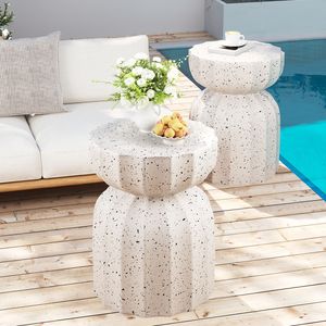 Set di Tavolini da Caffè Resistenti da 13 Pollici in Cemento MgO, Design Moderno, Impermeabili per Interni/Esterni, per Patio e Giardino - Product Image 1