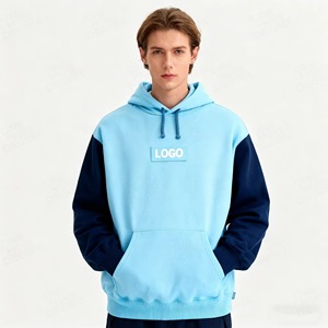 Sweat à capuche streetwear vert beige, manches raglan, coupe oversize à épaules tombantes, coupe carrée, broderie effet usé, logo frontal, design avec poche - Product Image 6