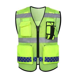 Red Reflective Safety Vest with Multiple Pockets and Zipper Closure High Visibility Workwear Waistcoat - Product Image 3