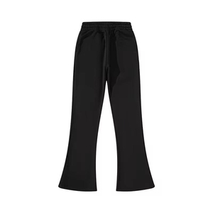 High Quality Plaid Patterned Mid Waist Lace Heavy Weight <b>Fleece</b> Knitted Fabric Regular Fit Men's Flare <b>Pants</b> - Product Image 3