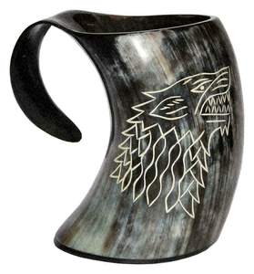 Tasse à boire traditionnelle en corne de buffle naturelle, faite à la main, écologique, personnalisable, taille moyenne, en gros - Product Image 4