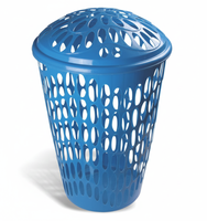 Panier à linge robuste en plastique PP écologique, classique, violet, taille moyenne, à poser au sol, surface lisse, certifié LFGB, pour la maison