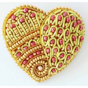 Parche Bordado con Alas de Corazón Dorado, Insignia Cosida para Prendas, Aplique de Tela Personalizado de Estilo Lujoso - Product Image 6