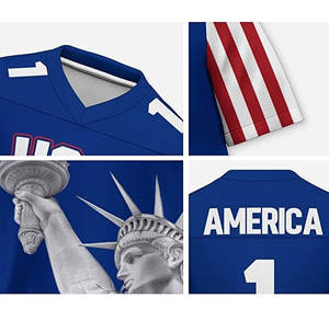 Jersey de Fútbol Americano Personalizado al por Mayor con la Bandera de EE. UU., Manga Corta, 100% Poliéster, Nueva Llegada, Uniforme para Equipo, 2026 - Product Image 5