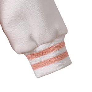 Blouson universitaire rose et blanc pour femme, style décontracté, en polyester et coton tricoté, col rabattu, boutonné, collection 2026 - Product Image 5