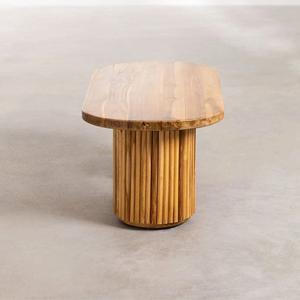 Mesa de Centro Ovalada Vandana Grand Hexa de Madera (Madera Sólida) - Product Image 3