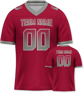 Maillot de football américain personnalisé anti-bactérien à manches courtes, uniforme de match, taille XL et plus, transfert thermique - Product Image 4