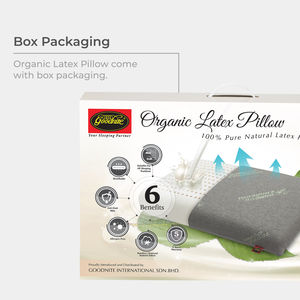 Oreiller de lit en latex pour le cou Goodnite 100% Malaisie, haute qualité, écologique, tissu organique doux, style moderne, sommeil confortable - Product Image 5