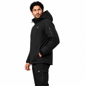 Black Men's <b>Jackets</b> Hooded Waterproof Insulated Outdoor Softshell Tactical Wear Custom Logo OEM ODM Wholesale Supplier - Product Image 2