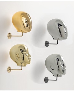 Expositor de Lujo Ecológico Lavable para Sombreros con Cabeza de Maniquí Pre-ensamblada, Cromado Dorado, Personalizable, en Cartón - Product Image 2
