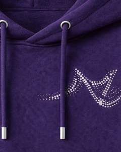 Sudadera con capucha morada minimalista con logo de pedrería, extragrande, de forro polar grueso, con bolsillo canguro, personalizada, estilo streetwear, para hombre, fabricante - Product Image 6