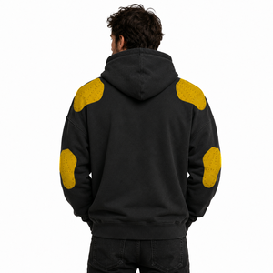 Nouvel arrivage : Sweat à capuche moto personnalisé à grand imprimé en polyester/coton, 380 GSM, coupe oversize, séchage rapide, unisexe, épais, avec 2 protections - Product Image 5