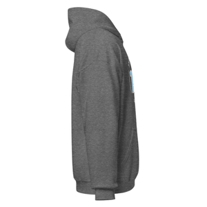 Sweat-shirt à capuche unisexe gris chiné foncé avec motif brodé circulaire, en molleton, à manches longues, décontracté, pour l'hiver - Product Image 3