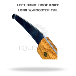 Cuchillo para pezuñas de mano izquierda, herramienta veterinaria para examen y recorte de pezuñas de caballo, modelo cola de gallo larga - Product Image 3