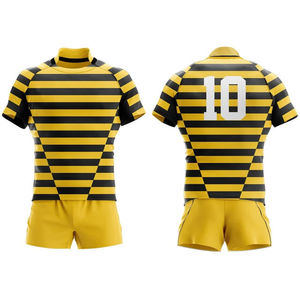 High Quality Sublimation Custom Print Logo <b>Men</b> Rugby Uniform Factory Made Wholesale Price Made Rugby Jersey And Shorts Set - Product Image 3