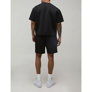 Conjunto de verano para hombre, pantalones cortos informales y camiseta, conjunto de 2 piezas a juego, tela ligera - Product Image 2