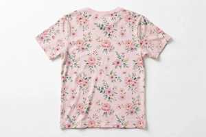 <b>Women's</b> <b>Pink</b> Print Crew Neck Short Sleeve Jersey Breathable Casual Spring Summer T-Shirt <b>Top</b> - Product Image 3