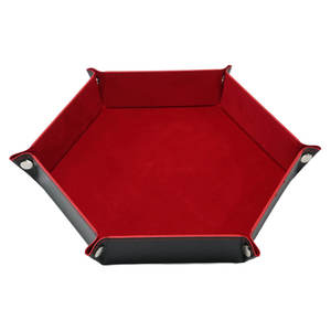 Plateau à dés hexagonal pliable en cuir, taille personnalisable, écologique et de haute qualité, design unisexe pour le rangement des dés - Product Image 4