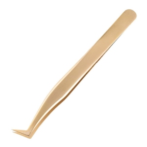 Offre Spéciale – Lot de Pinces à Cils Professionnelles en Acier Inoxydable Doré, Faible MOQ, Taille 14 cm, Haute Qualité pour Greffe de Cils Volume - Product Image 1