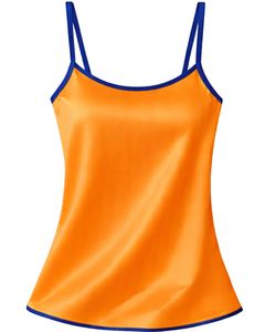 Orange Royal Blue Satin Women Pajama Set Silk Sleepwear <b>Spaghetti</b> <b>Strap</b> Cami And Shorts Soft Luxury Nightwear Summer Lounge Set - Product Image 2