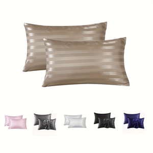 2 taies d'oreiller en satin, douces et résistantes aux plis, plusieurs couleurs, grande taille, pour la maison, le dortoir, la literie d'hôtel - Product Image 1