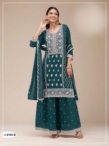 ชุดสัลวาร์ คามีซ ผ้าจอร์เจตต์เทียม แบบเย็บกึ่งสำเร็จ พร้อมงานปักเลื่อม ดีไซน์ทันสมัย สำหรับงานดิวาลี งานแต่งงาน และงานพรอม - Product Image 2