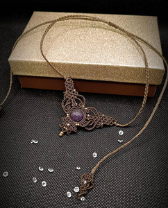 Handmade Precious Metal Alloy Boho <b>Statement</b> Healing Crystal <b>Necklace</b> IGI Certified HARI OM CREATIONS Women's Party Jewelry - Product Image 3