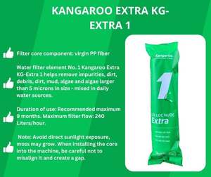 Filtre à eau pré-filtrant Kangaroo Eco Set PP5/GAC/PP1 – Efficacité optimale, remplacement facile, fabriqué au Vietnam – Idéal pour la maison et l'hôtellerie - Product Image 3
