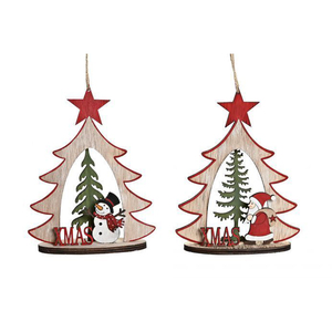 Ornement de sapin de Noël de forme irrégulière, motif Père Noël et flocon de neige, taille personnalisable, décoration - Product Image 6