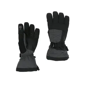 Bestes Skifahren und Snowboarden schwarz grau Farbe Patchwork 100 % Outdoor wasserdicht Vollfinger-Ski-Handschuhe mit Ihrem individuellen Logo