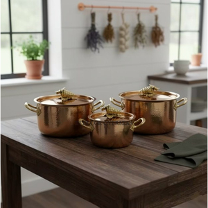 Juego de Ollas y Sartenes de Acero Inoxidable Martillado de Estilo Europeo de Lujo, Ecológico, Apto para Cocina de Gas e Inducción, para Hogares y Hoteles - Product Image 2