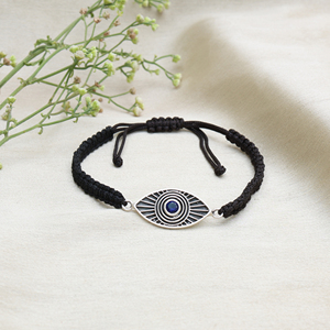 925 Silver Evil Eye <b>Bracelet</b> with Blue Stone Adjustable Protection Trendy Adjustable Women's Gift Party Bloomian Jewelry Bulk - Product Image 2