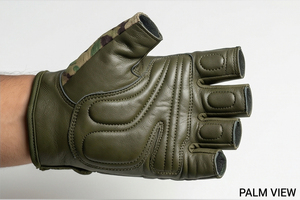 Guantes de Cuero de Camuflaje para Entrenamiento, Guantes de Cuero de Medio Dedo para Ejercicio, Protección para Levantamiento de Pesas, Guantes de Camuflaje de Cuero Unisex - Product Image 2